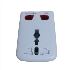 Universal Adapter with USB - White and Red